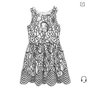 Girls' Lace Dress - Big Kid In Black/white